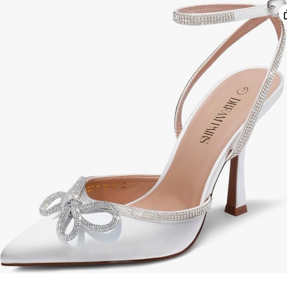 Rhinestone Ankle Strap Pumps Wedding Bridal Party Dress Shoes